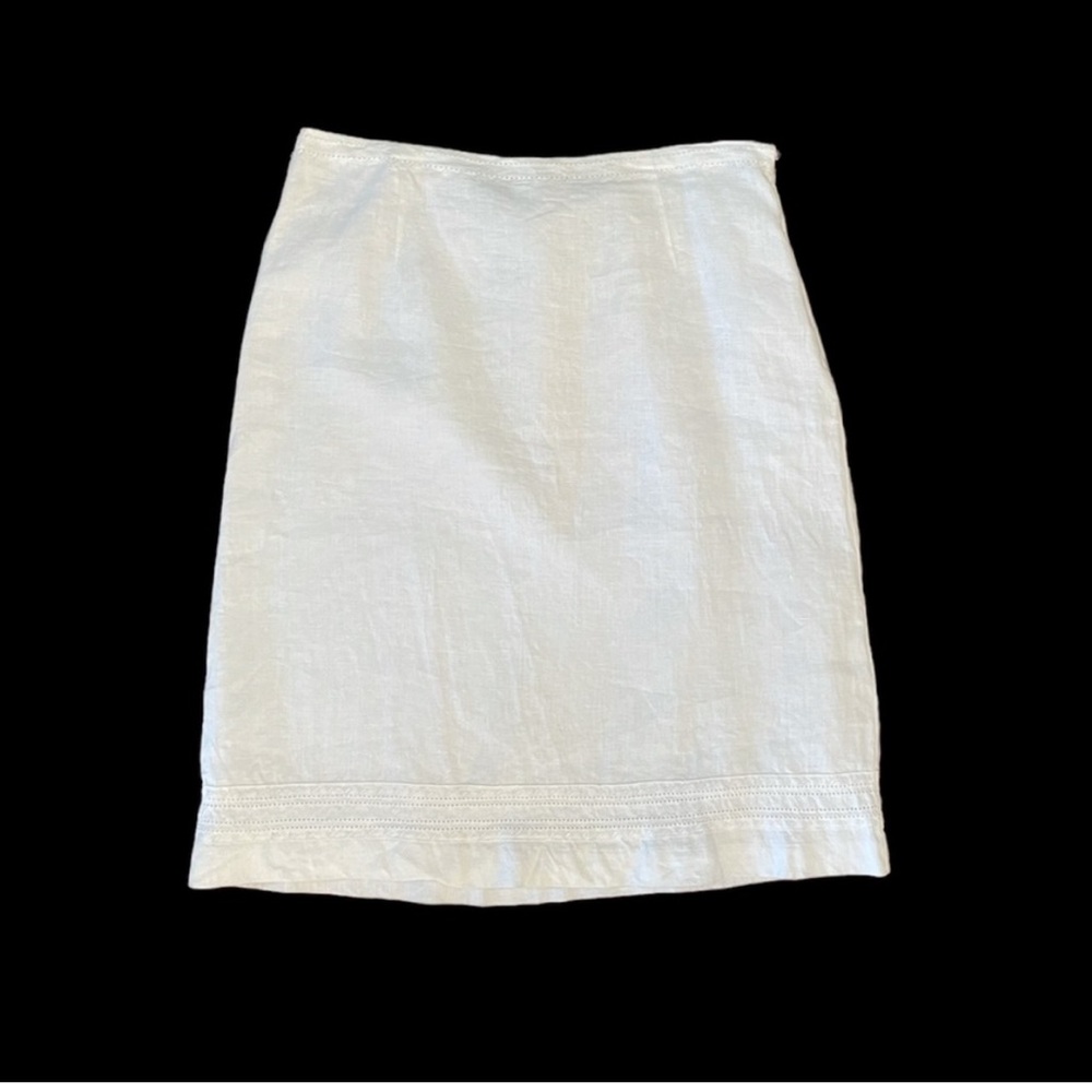 Malcolm & Co Irish Linen boho minimalist festival neutral white skirt size 10